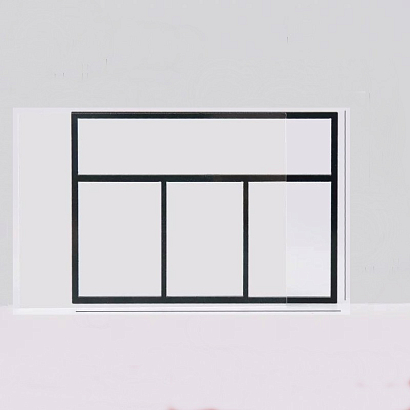 Широкое окно с верхним стеклопоясом для макета Överkant Vyfönster - B